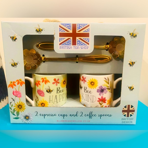 Bluebird and Willow Espresso cups and coffee spoons - Picture 2 of 5